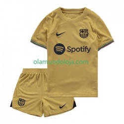 Camisola FC Barcelona Criança Equipamento Segundo 2022-2023 Manga Curta